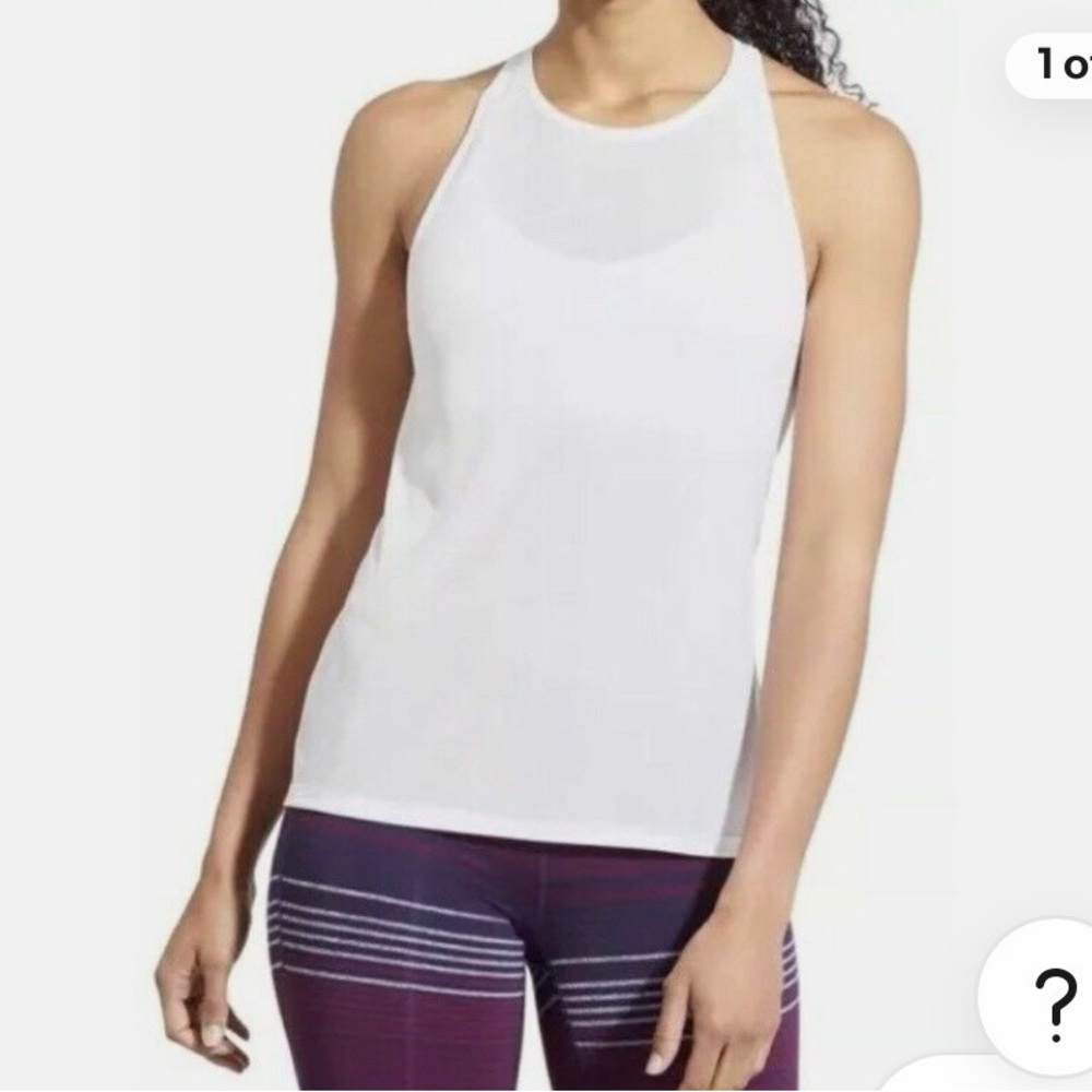 #472 Athleta White High-Neck Performance Tank. Excellent Condition